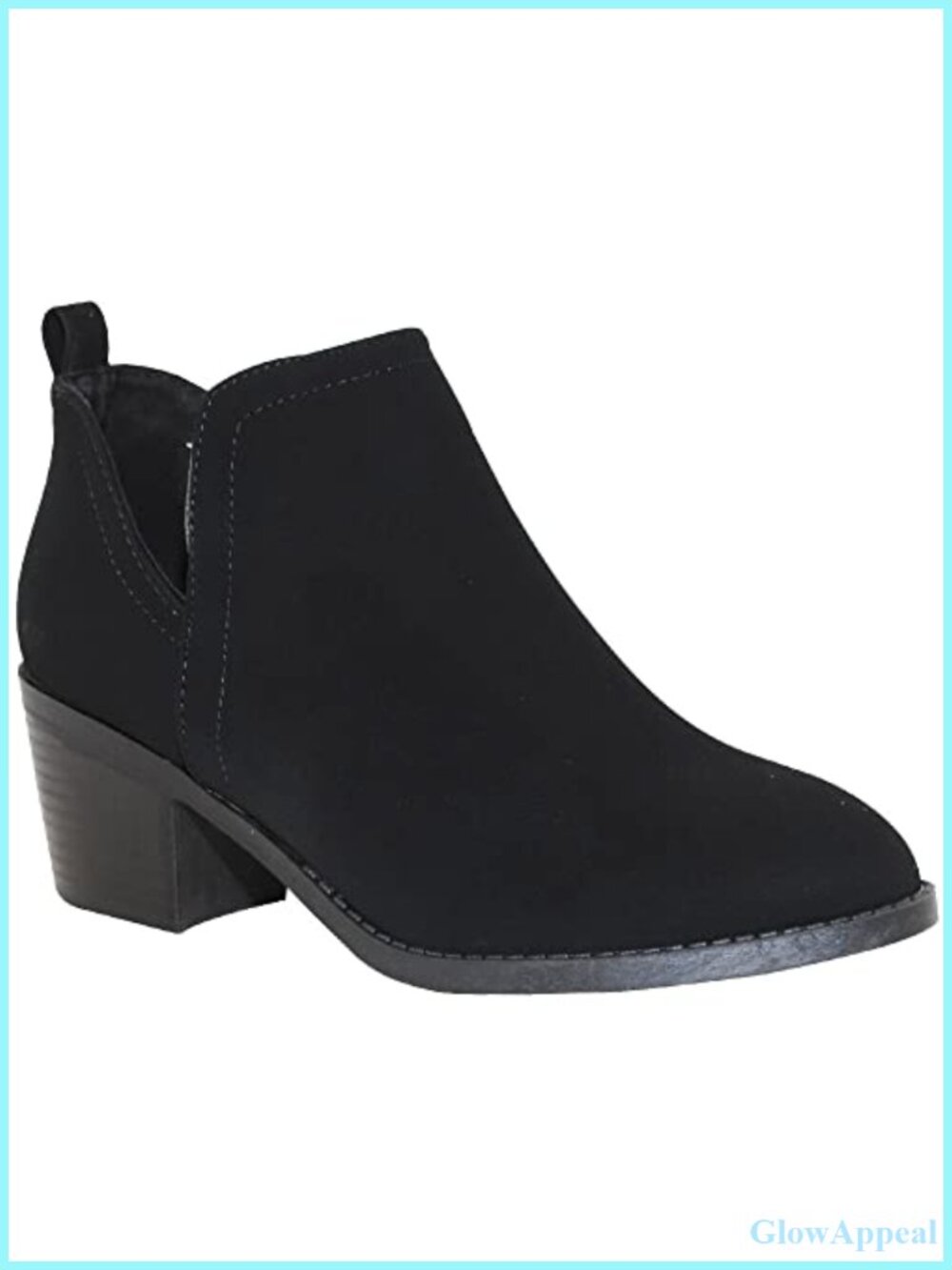 Women's Ankle Boots Chunky Low Heel Slip On Western Booties Comfortable